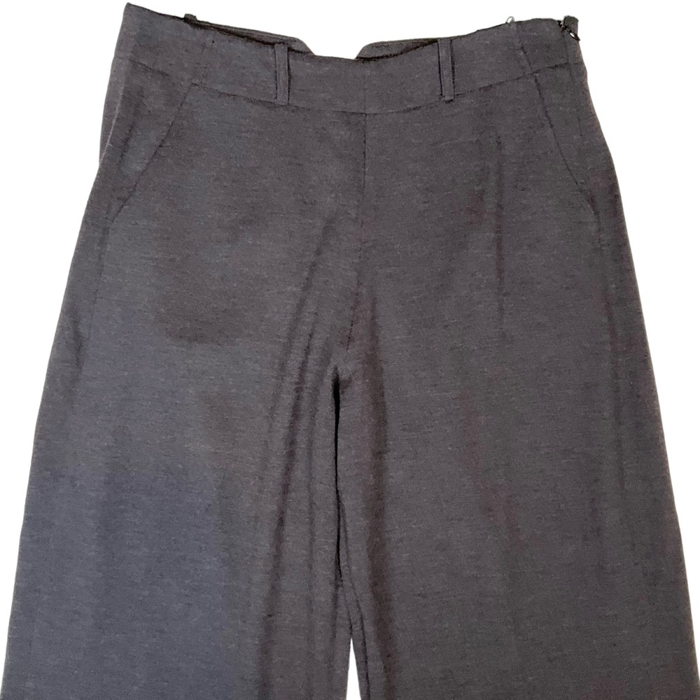 Faconnable Women’s High-Rise Wide Leg Trouser Gray Stretch Wool Dress Pa… - Picture 8 of 16